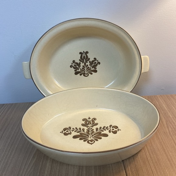 Pfaltzgraff Other - Lot 2 Vintage Pfaltzgraff Village 11 And 241 Brown Oval Vegetable Serving Bowls